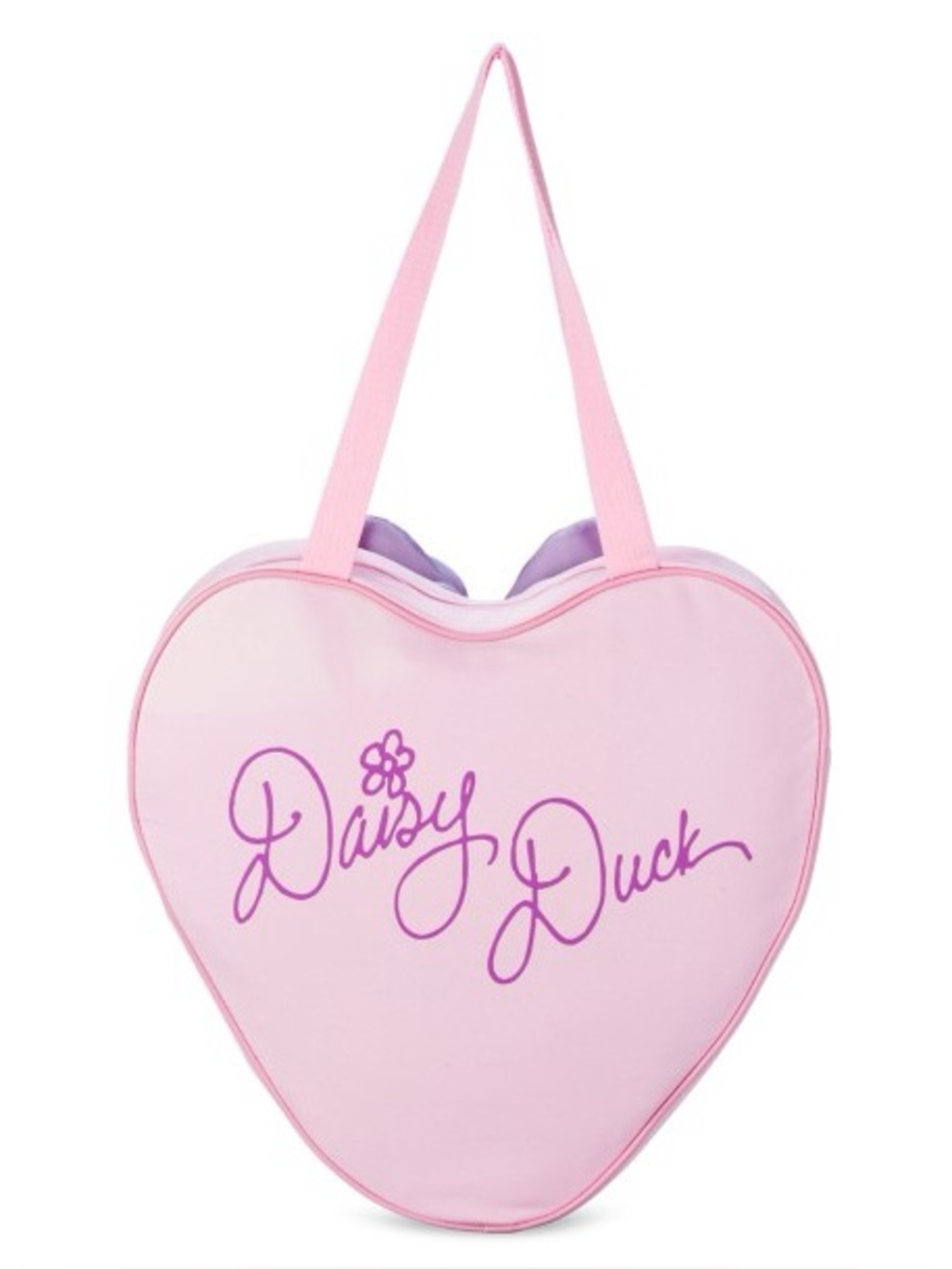 Disney Daisy Duck big face tote bag heart pink purple bow Disneyworld purse - Picture 2 of 2